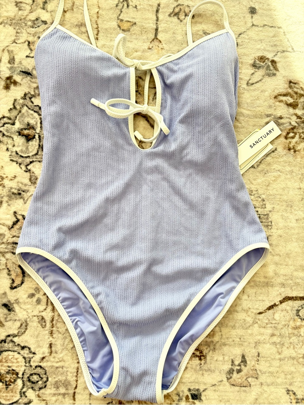Sanctuary Lilac One-Piece Swimsuit with Cream Trim